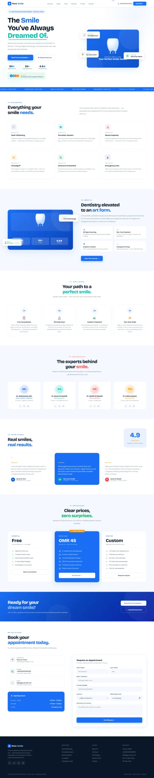 modern dental website design in oman